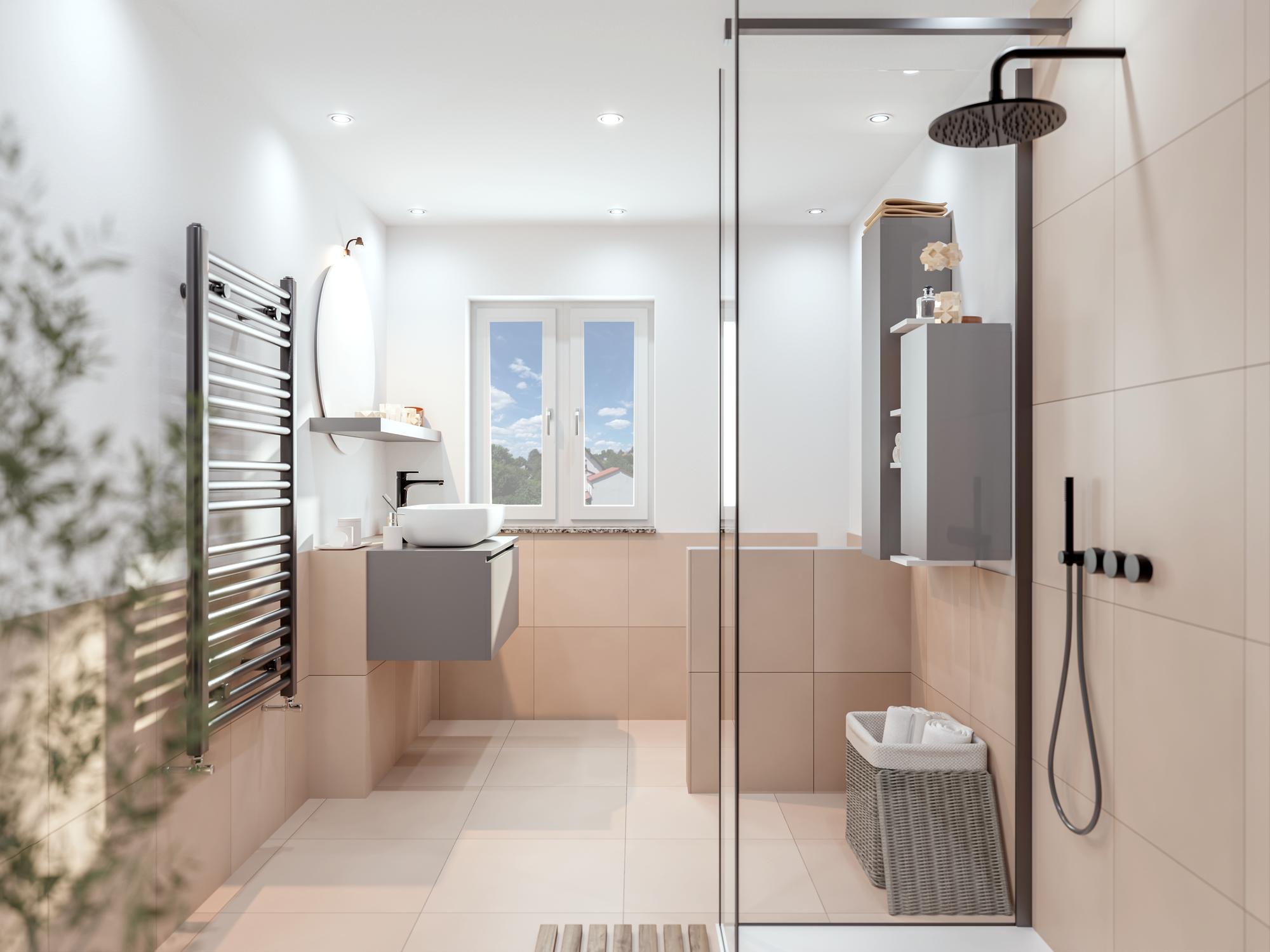 Badezimmer mit bodengleicher Dusche — Visualisierung